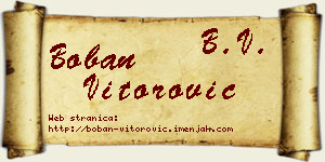 Boban Vitorović vizit kartica
